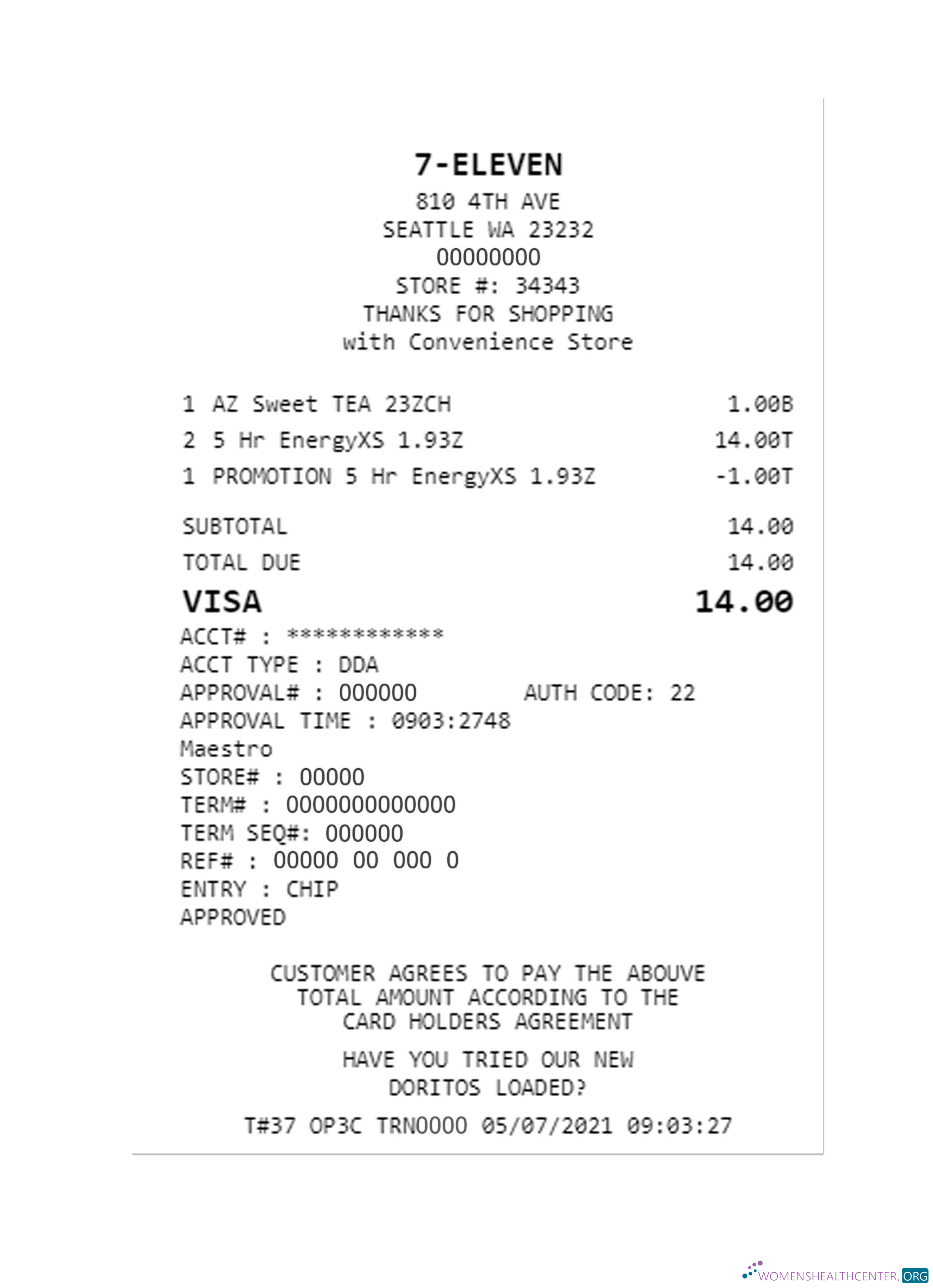 Download 7 ELEVEN payment check Photoshop template